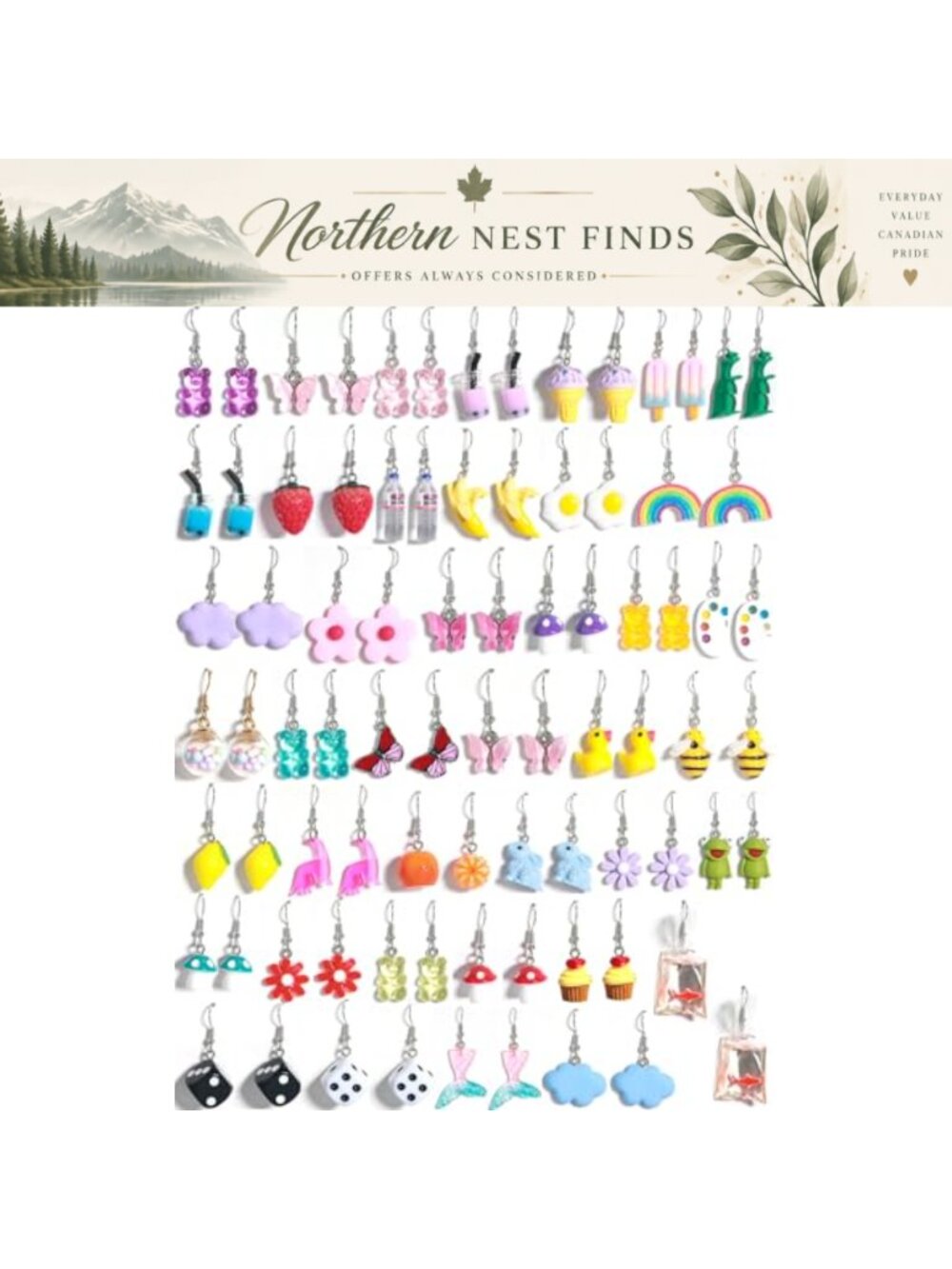 Cute Funky Weird Earrings Set 40 Pairs for Women Teens
